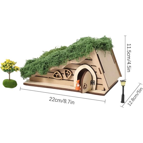 Miniatur-Feenhaus-Set aus Holz für Kinder und zur Dekoration von Veranstaltungen