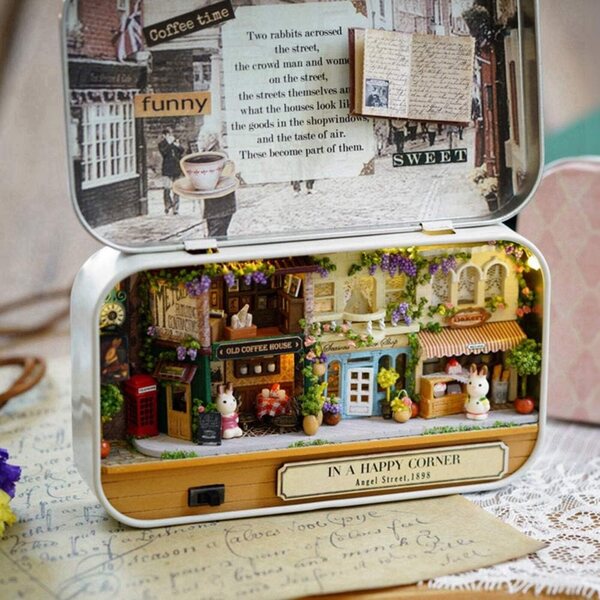 Casa delle Bambole in Miniatura Fai-da-te con LED - Temi Vintage e Accessori