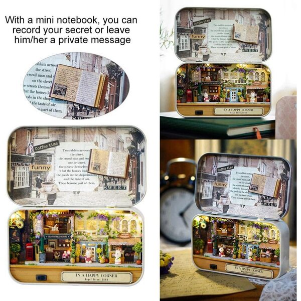 Casa delle Bambole in Miniatura Fai-da-te con LED - Temi Vintage e Accessori