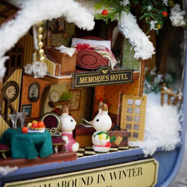 Casa delle Bambole Fai-da-te Miniatura con LED - Temi Vintage e Accessori Completi