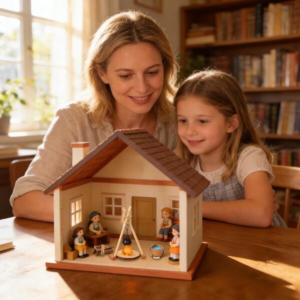 1:12 Miniatur-Lagerfeuer-Set mit Teekanne | Realistische Dekoration für Puppenhaus und Feengarten