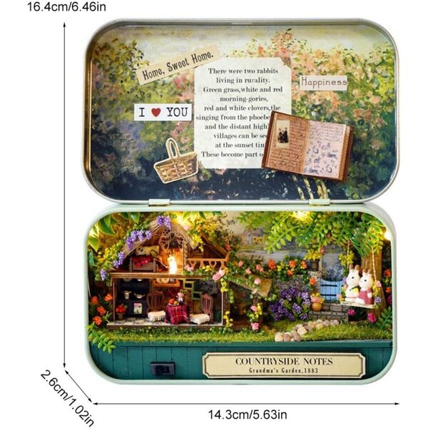 Casa delle Bambole in Legno Fai-da-Te Cocoarm con LED e Mini Taccuino - 3 Temi