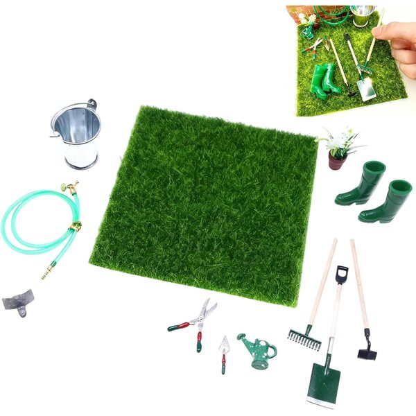 12-teiliges Miniatur-Gartenwerkzeug-Set für detailliertes Feen-Puppenhaus