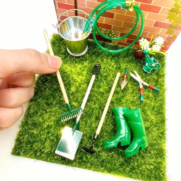12-teiliges Miniatur-Gartenwerkzeug-Set für detailliertes Feen-Puppenhaus