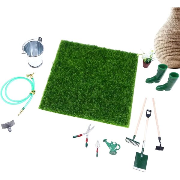 12-teiliges Miniatur-Gartenwerkzeug-Set für detailliertes Feen-Puppenhaus