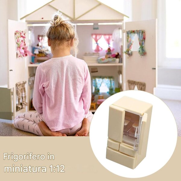 Mini-Kühlschrankspielzeug für Puppenhaus, authentisches und farbenfrohes Design 1:12