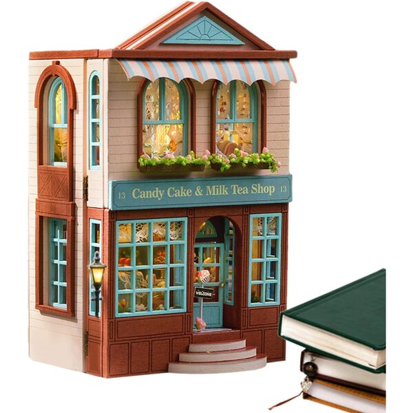 DIY-Miniatur-Holzhaus-Bausatz mit LED und Möbeln – 3D-Puppenhaus-Modell