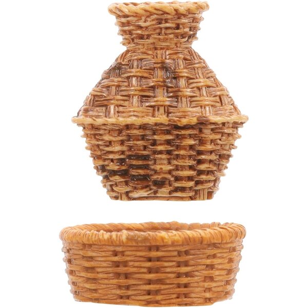Mini Mobili Besportble per Casa delle Bambole – Set Cestini Intrecciati in Plastica 3x3 cm