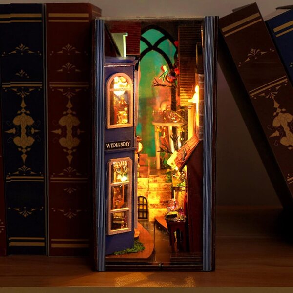 DIY Magic Fermalibri Fai da Te Casa con Luce LED e Copertura Antipolvere