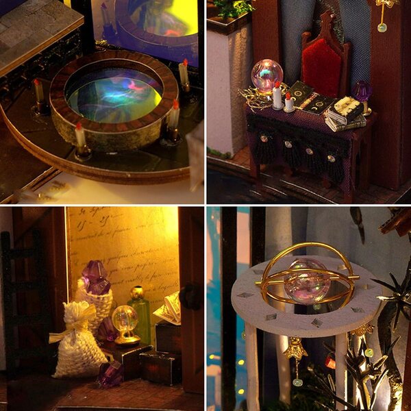 DIY Magic Fermalibri Fai da Te Casa con Luce LED e Copertura Antipolvere