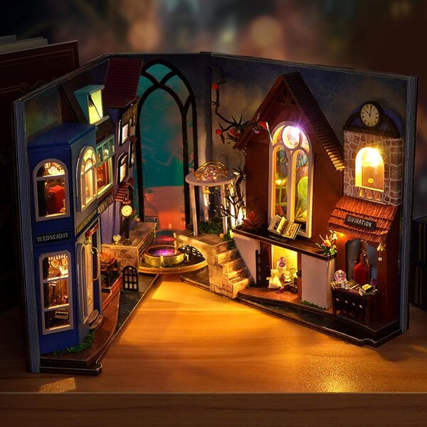 DIY Magic Fermalibri Fai da Te Casa con Luce LED e Copertura Antipolvere