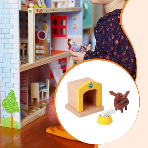 Set Mobili in Legno per Casa delle Bambole - Kit Miniatura Completo per Bambini 3+