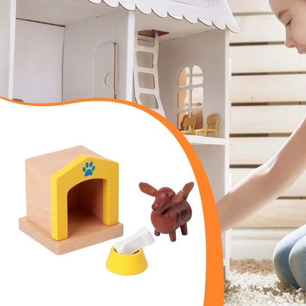 Set Mobili in Legno per Casa delle Bambole - Kit Miniatura Completo per Bambini 3+