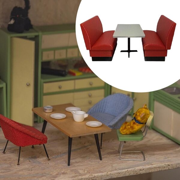 1:12 Miniatur-Kindertisch- und Stuhlset für Dioramen und Sammlungen