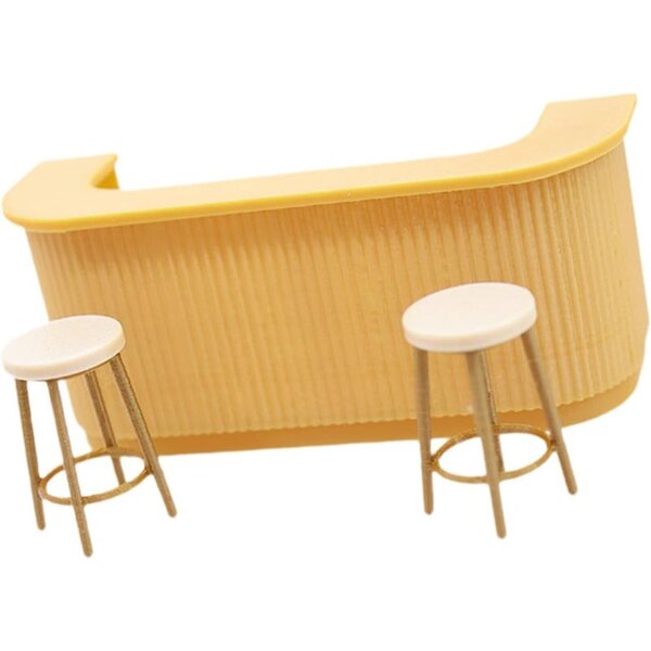 Set Mobili Casa delle Bambole 1:12 Bancone Bar e Sgabelli Miniature Realistiche
