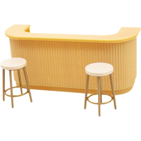Set Mobili Casa delle Bambole 1:12 Bancone Bar e Sgabelli Miniature Realistiche