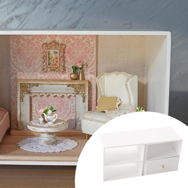 Oshhni Schrankminiatur 1:12 realistisches Weiß für Puppenhaus
