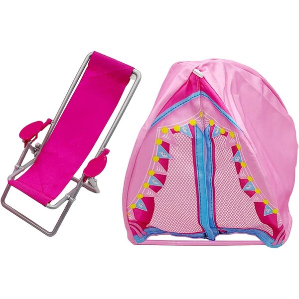 Puppen-Campingzelt-Set mit Mini-Strandstuhl | TETTZ 21x21x22 cm