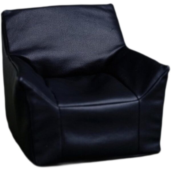 1/6 Miniatursofa aus schwarzem PU-Leder für Puppenhaus 15x15x15 cm