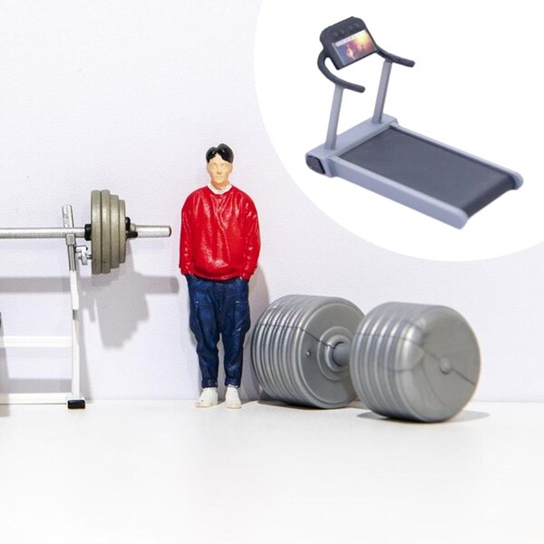 Oshhni Miniatura Attrezzatura Fitness per Casa delle Bambole e Decorazione Sportiva