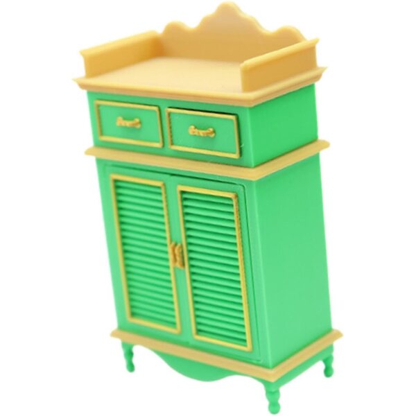 Schuhschrank Miniatur 1:12 Puppenhaus Elegantes Design Goldgrün
