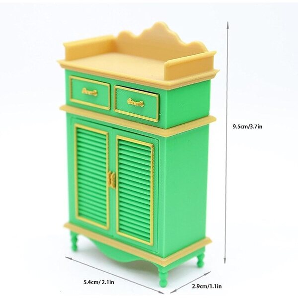 Schuhschrank Miniatur 1:12 Puppenhaus Elegantes Design Goldgrün