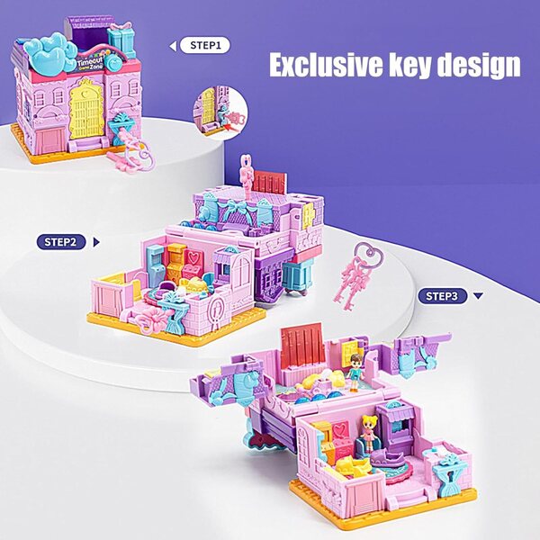Casa delle Bambole Castello Musicale per Bambini, 6 Modelli, Gioco Sicuro e Portatile