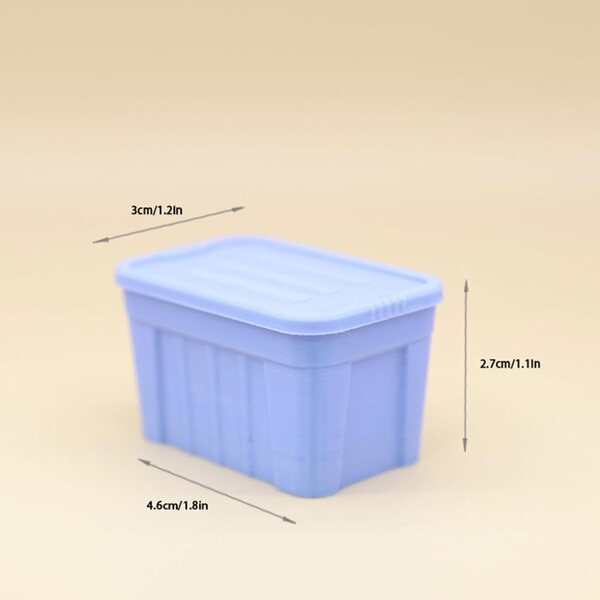Miniatur-Spielzeugkiste für Puppenhaus 1/12 in PLA Blue Fiocias