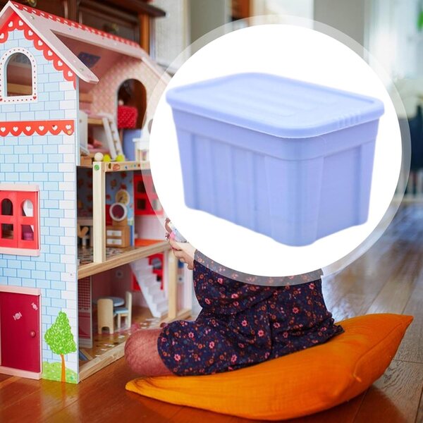 Miniatur-Spielzeugkiste für Puppenhaus 1/12 in PLA Blue Fiocias