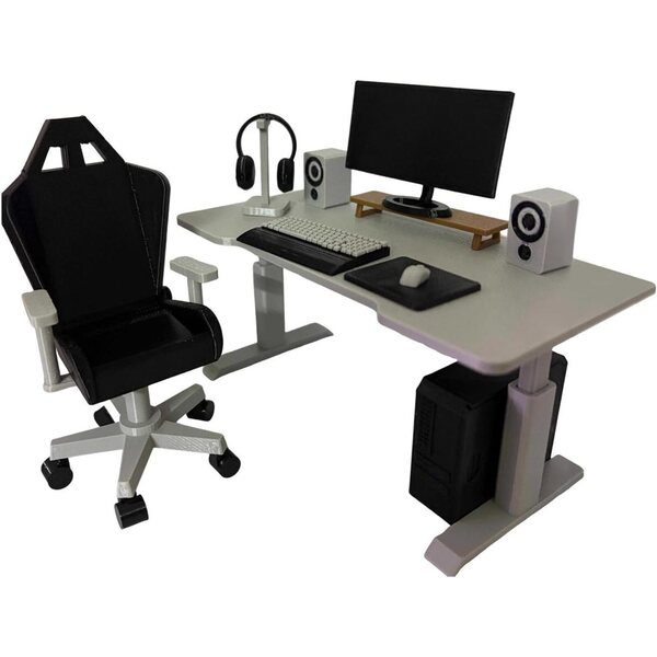 Oshhni Set Mini Mobili da Ufficio 1/12 Realistici per Diorami e Collezioni