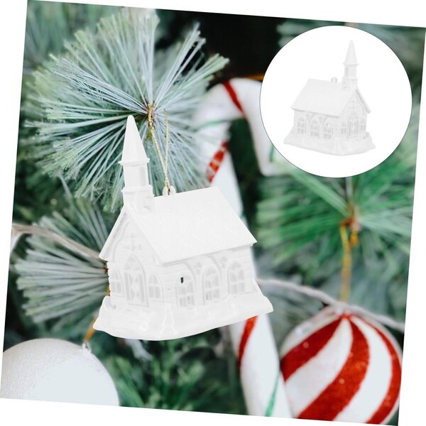 Decorazione Natale Casa di Neve Miniatura per Tavolo e Giardino, 10 cm