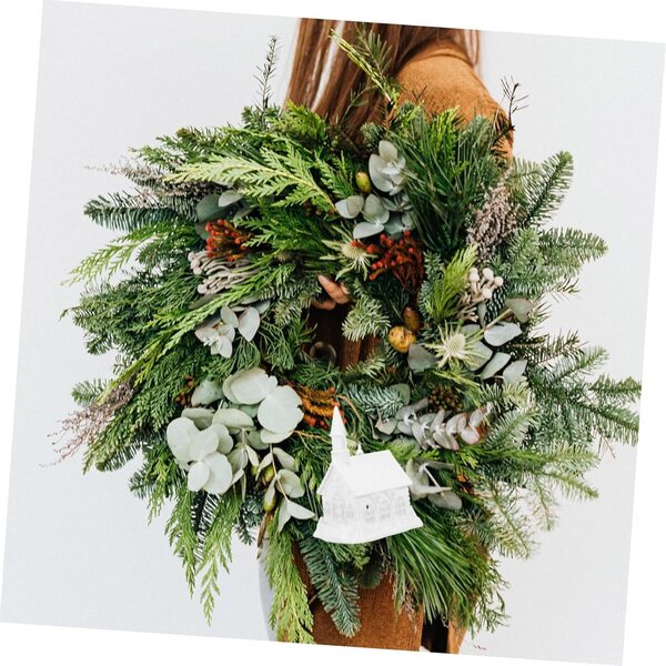 Decorazione Natale Casa di Neve Miniatura per Tavolo e Giardino, 10 cm