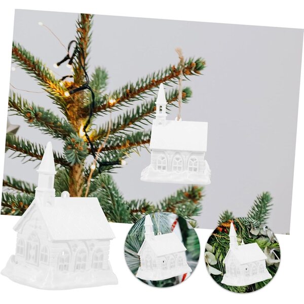 Decorazione Natale Casa di Neve Miniatura per Tavolo e Giardino, 10 cm