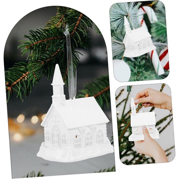 Decorazione Natale Casa di Neve Miniatura per Tavolo e Giardino, 10 cm