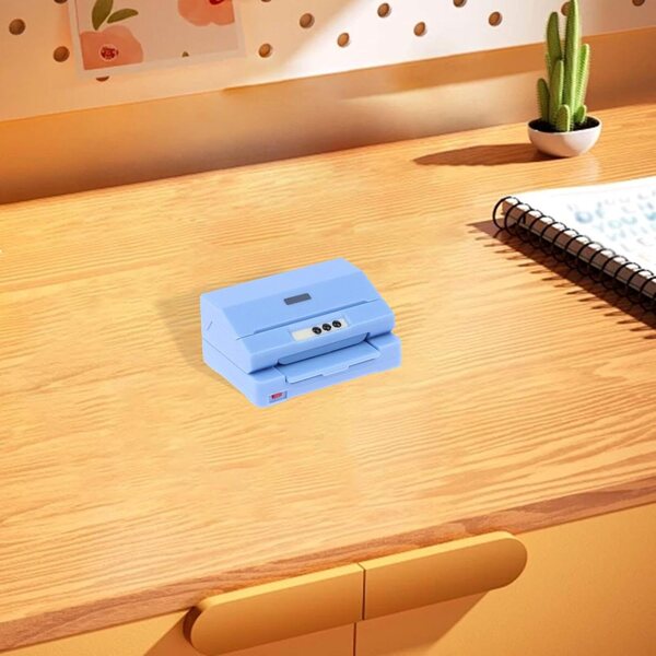 Blauer Miniaturdrucker für Puppenhäuser, realistisches Zubehör aus PP 4,5x2x3 cm