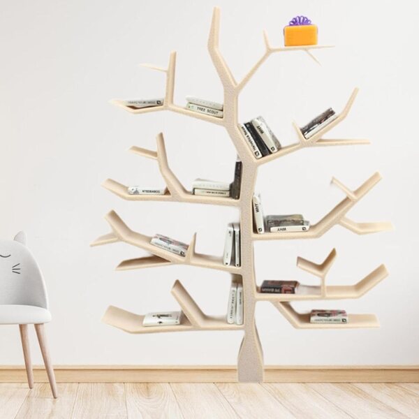 Miniatur-Baum-Bücherregal 1:12 aus PLA für Puppenhäuser – Einzigartiges und kompaktes Design