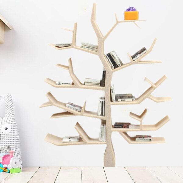 Miniatur-Baum-Bücherregal 1:12 aus PLA für Puppenhäuser – Einzigartiges und kompaktes Design