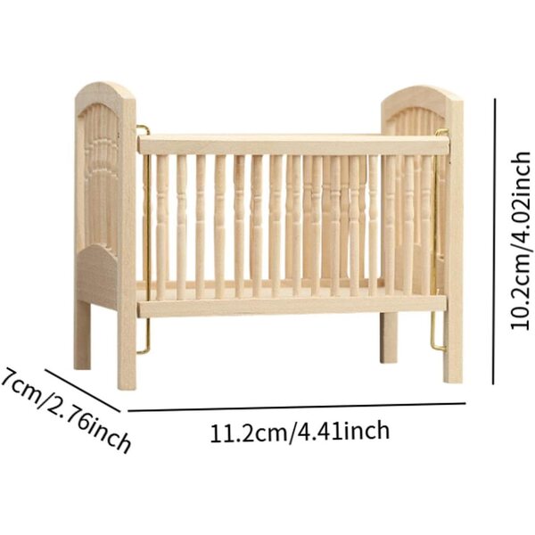 Letto Interattivo in Legno 1:12 per Case delle Bambole - Stile Romantico Europeo