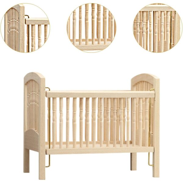 Letto Interattivo in Legno 1:12 per Case delle Bambole - Stile Romantico Europeo