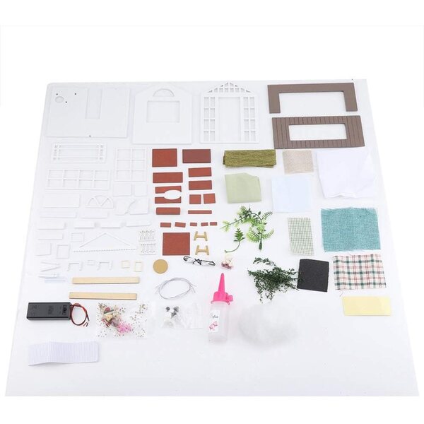 Kit Cottage Legno Fai-da-Te con Mobili Miniatura e Luci LED - Regalo Bambini e Decorazione