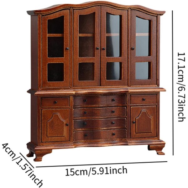 Mobiletto libreria in legno per casa delle bambole 1:12, decorazione miniatura