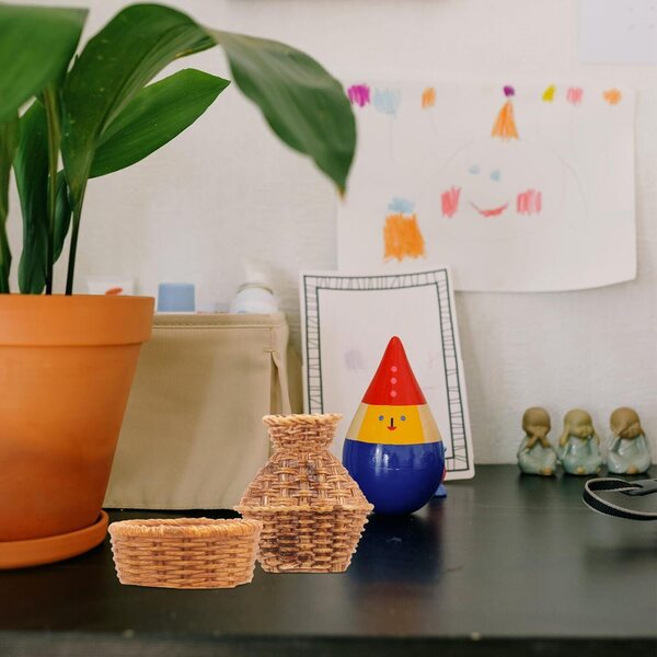 Set Mobili Miniatura ERINGOGO Cestini Intrecciati per Casa delle Bambole in Plastica