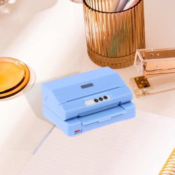 Blauer Mini-Drucker für Puppenhäuser – realistisches Modell aus PP, 4,5 x 2 x 3 cm