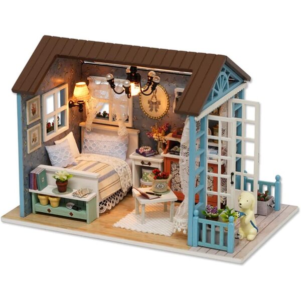 Mini Casa delle Bambole Fai-da-te in Legno con Luci LED e Arredi Realistici RASTKY