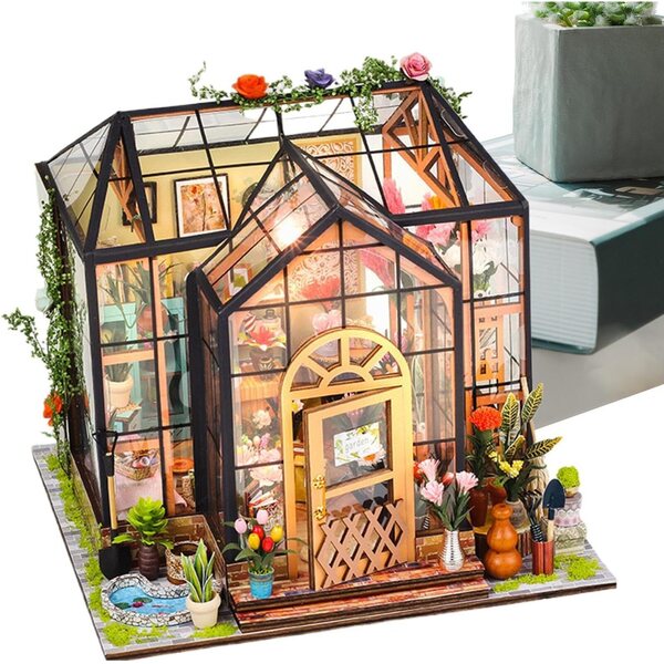 Mini-DIY-Holzhaus-Set für platzsparende Dekoration und Organisation