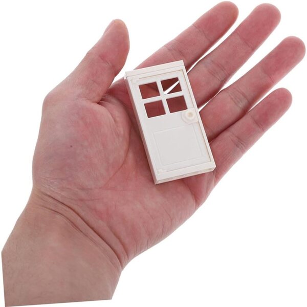 Set 6 pezzi porte e finestre in plastica beige per casa delle bambole - modellismo creativo
