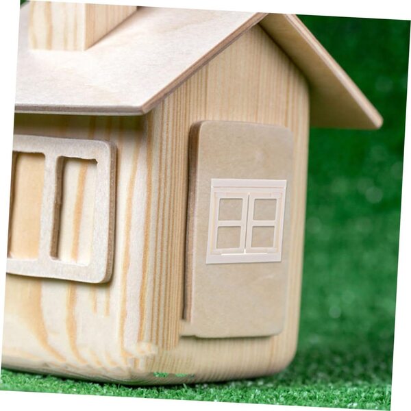 Set 6 pezzi porte e finestre in plastica beige per casa delle bambole - modellismo creativo