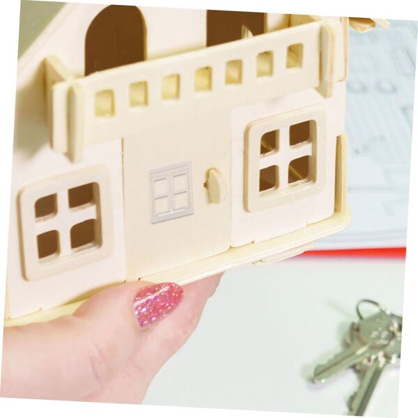 Set 6 pezzi porte e finestre in plastica beige per casa delle bambole - modellismo creativo