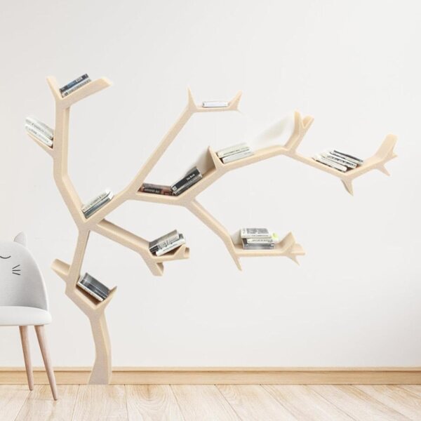 Libreria Miniatura Albero per Casa delle Bambole 1/12, Mobili in Legno e PLA