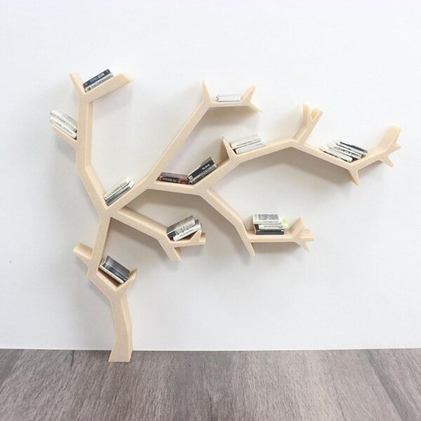Libreria Miniatura Albero per Casa delle Bambole 1/12, Mobili in Legno e PLA